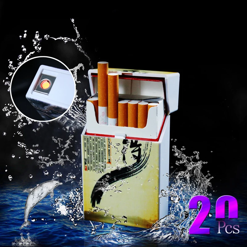Новые творческие Портативный сигареты коробки, футляр USB ветрозащитный негорящий Электрический сигары электронное зарядное устройство прикуриватель для мужчин