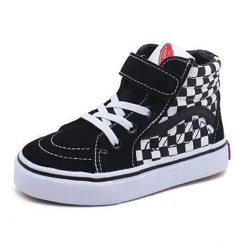 

Kids Shoes for Girl Children Canvas Shoes Boys Sneakers Spring Autumn Girls Shoes White High Plaid Fashion Children Shoes