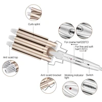 3 beczki lokówka Wand profesjonalne turmalin ceramiczne szybkie ogrzewanie 1 Cal włosów Waver Curler włosów macha Styling Tools 2