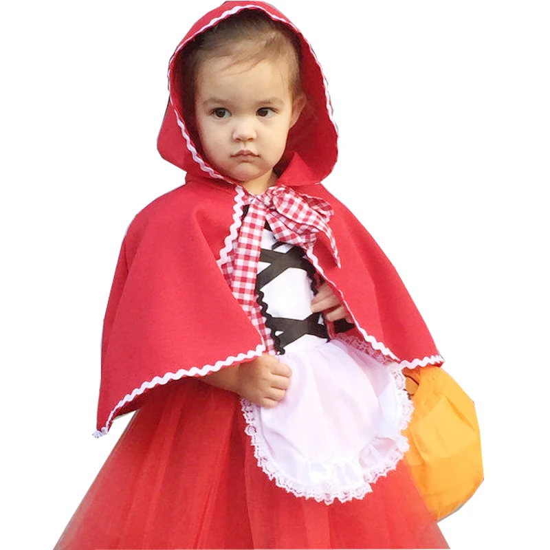 Red Riding Hood for Girls Halloween Costume Little Baby Dress with Cape | Тематическая одежда и униформа