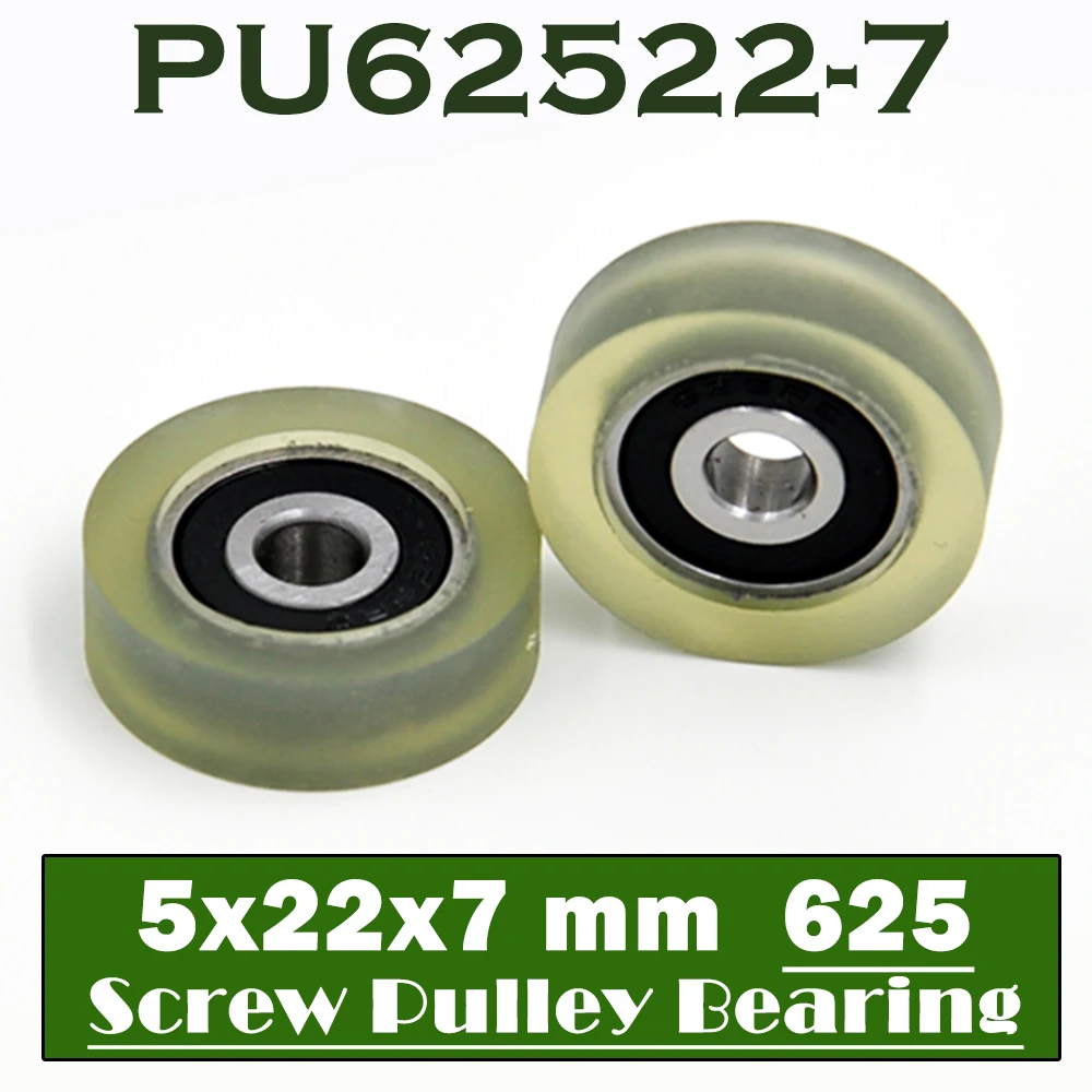 

PU 625 Polyurethane Covered Bearing 5*22*7 mm ( 2 PCS ) Shaft 5mm PU62522-7 Urethane Cover PU625 Bearings