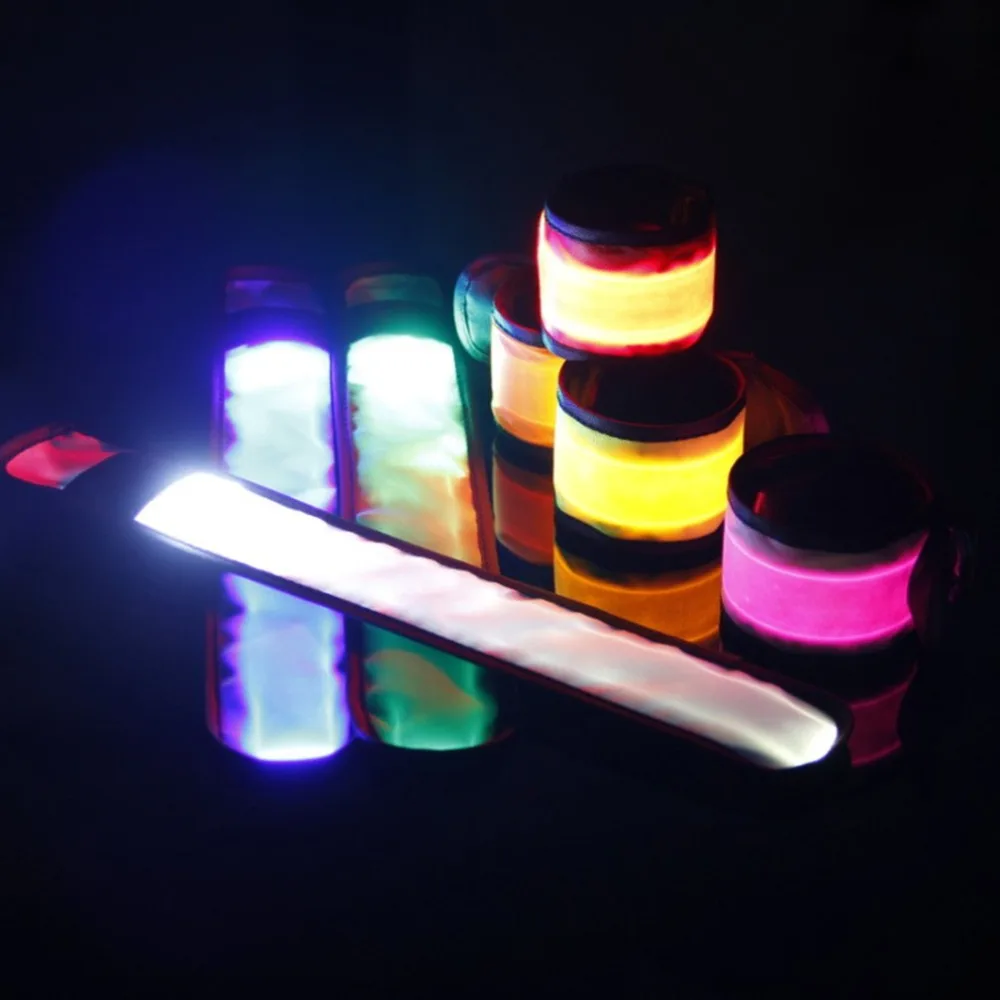 LED Slap Armband Lights Glow Band for Running Replaceable Battery Glow Bracelets Running Bracelet Running Gear