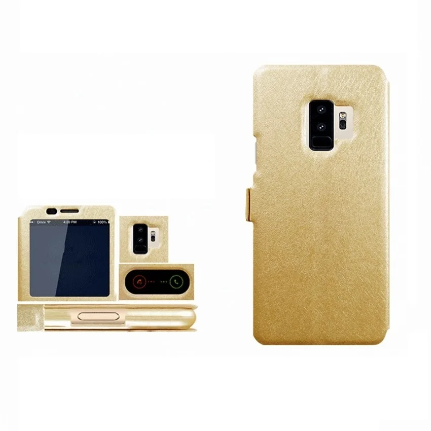 Чехол С Откидывающейся Крышкой для Samsung Galaxy J3 J4 J6 2018 A6 плюс A8 A5 A7 окошком на лицевой