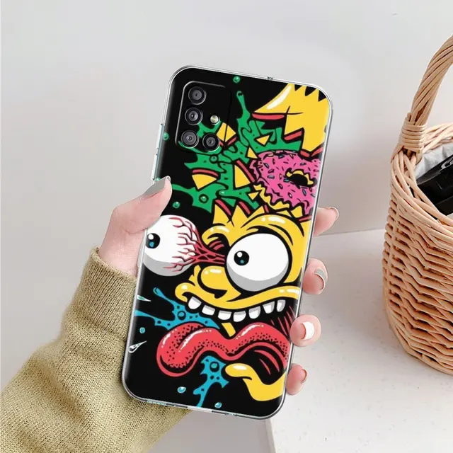 Soft TPU Case For Samsung Galaxy A51 A21s A52 A71 A12 A31 A41 A32 A02s M31 A11 A72 Transparent Phone Cover Cartoon Sim Boy Pons PTTM-CLS10