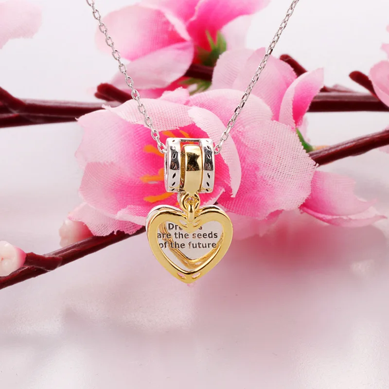 

Authentic 925 Sterling Silver Charm New Future Seed Two In One Pendant Fit Pandora Women Bracelet & Necklace Diy Jewelry