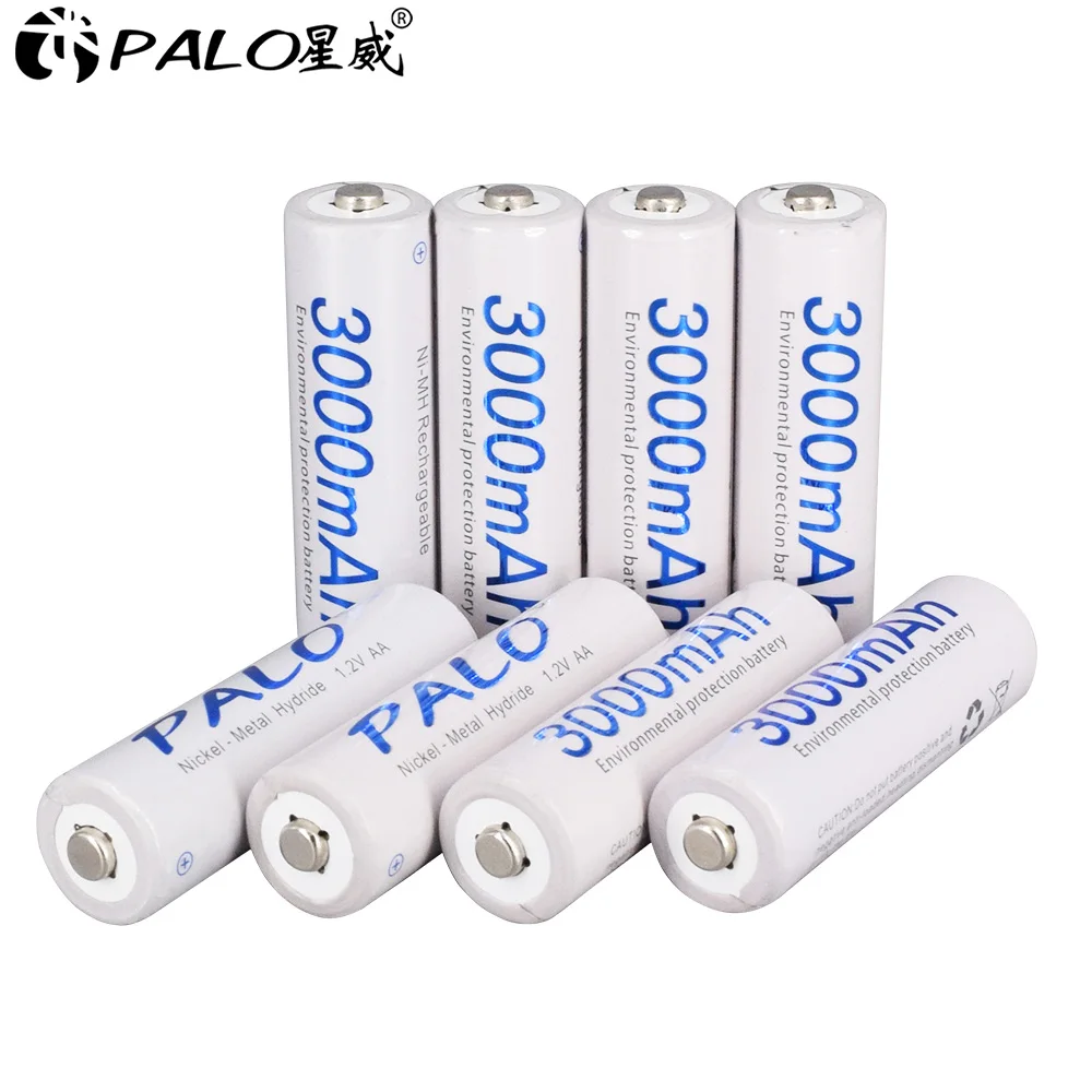 Baterías AA AAA recargables con cargador, 12 y 12 unidades de alta  capacidad baja autodescarga Ni-MH batería
