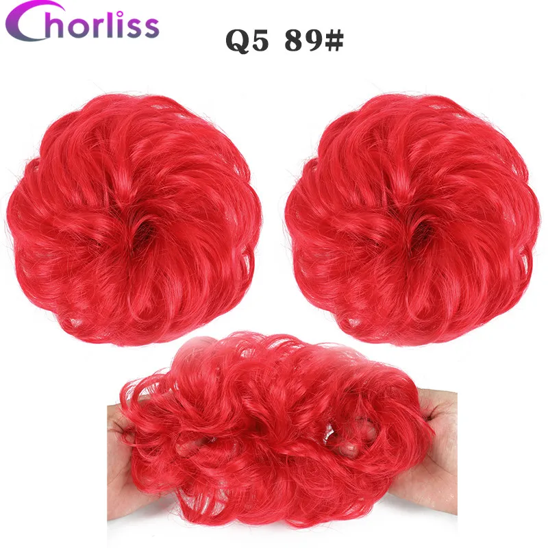 Синтетические кудрявые резинки для волос шиньон для женщин Chorliss Hair wrap Rope головной убор натуральный блонд коричневый поддельные волосы булочки аксессуары - Цвет: 89