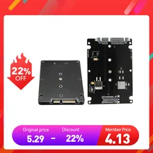 Adaptador conversor caso soquete 2 m. 2 ngff (sata) ssd para 2.5 adaptador sata adaptador de cartão com caso preto