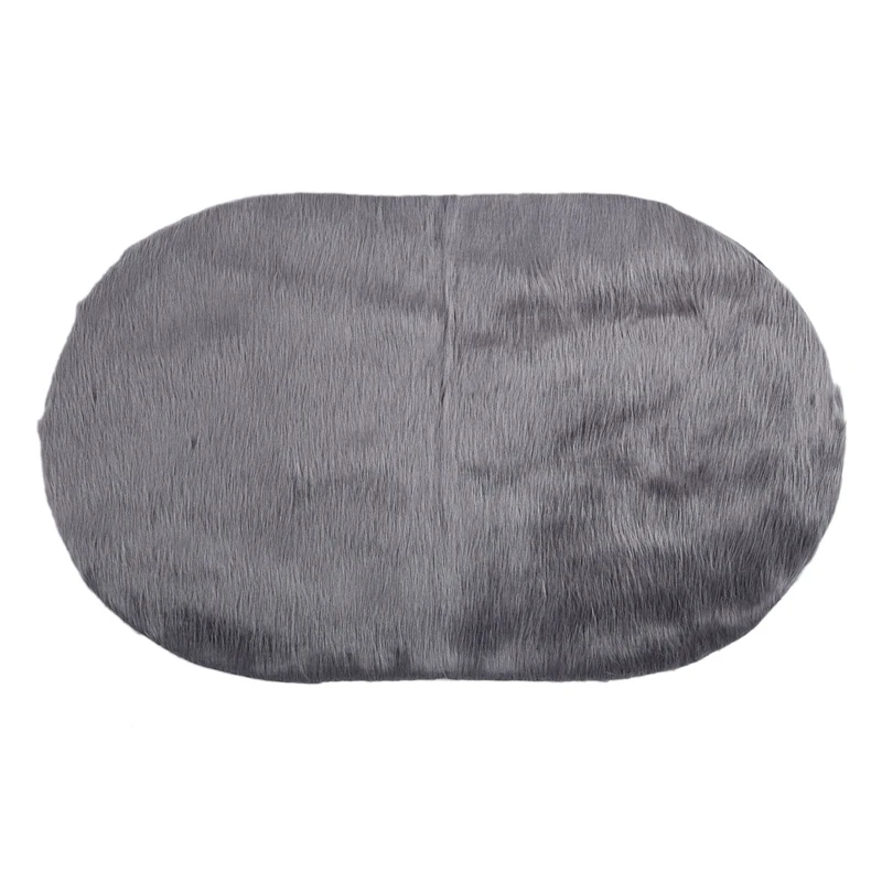 Шерство ограничения диванная Подушка ковра гостиная, спальня длинные одеяло Овальный подушки 50x80 см темно-серого цвета