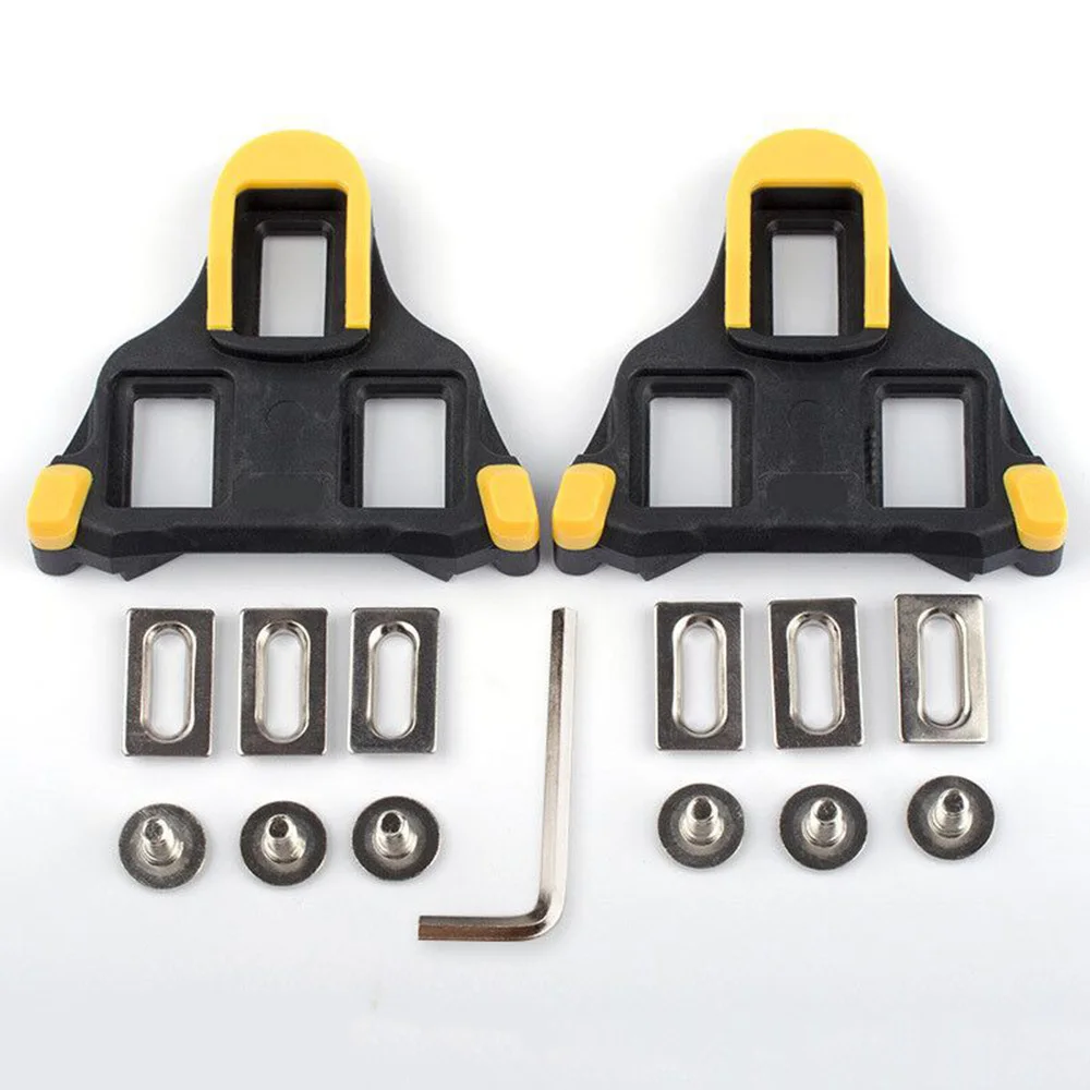 1pair Bicycle Self-locking Pedal Set Red Yellow Road Bike Pedal Cleats For Shimano SPD-SL SM-SH11 2pcs Bike Accessories BC0182 (4)