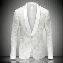 Мужской костюм, пиджак sobretudo masculino, мужской модный блейзер с принтом, Мужской приталенный Блейзер, Мужская официальная куртка, мужские певцы