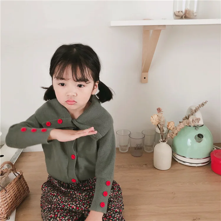 

2019 New Style Girls Knitted Sweater Fashion Winter Autumn Kids Cardigan Sweaters 1-6t