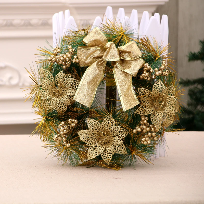Christmas Wreath Handmade Rattan Pendant Garland Shopping Mall Tree Door Decoration Advent guirnalda navidad FB | Дом и сад