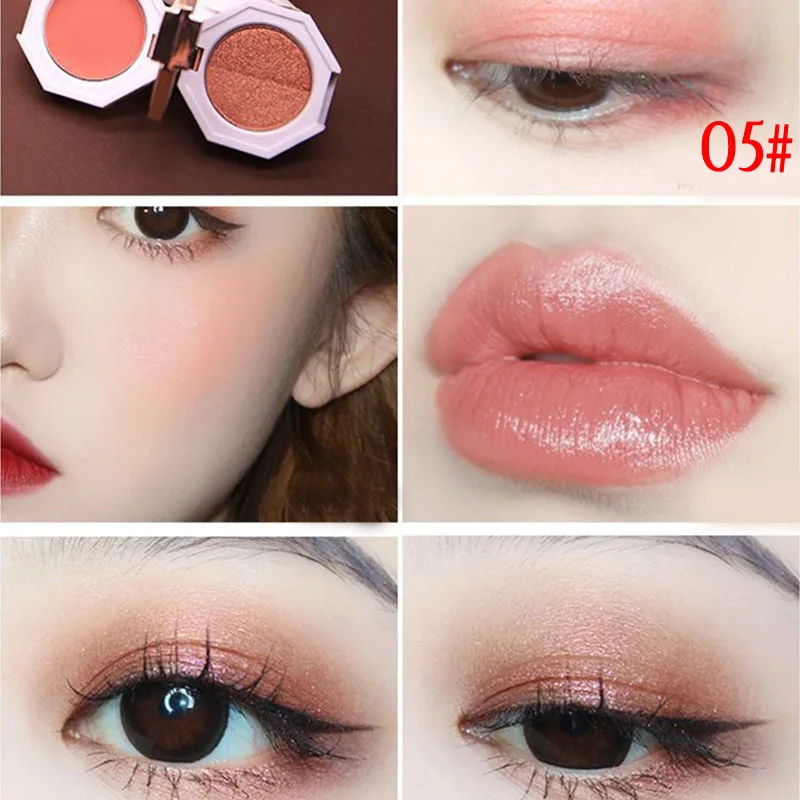 Double Layer Eyeshadow Palette Foldable Marble Effect Pearly Lustre Eye Shadow Case FM88 - Цвет: 05