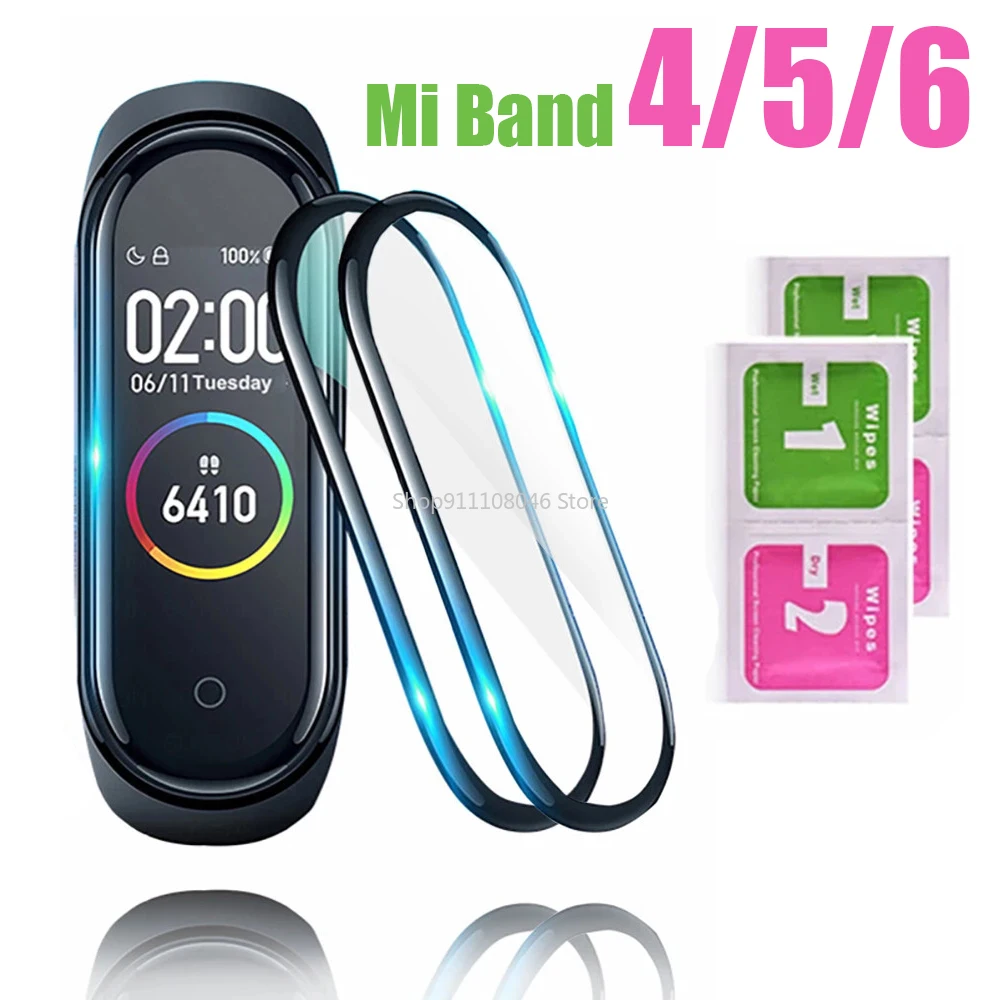 Защитное 3d-стекло для Xiaomi Mi Band 6 полное покрытие изогнутое устойчивое к царапинам