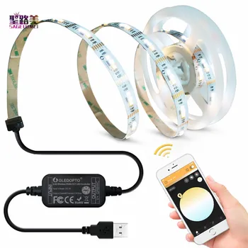 

zigbee 3.0 Gateway RGB+CCT controller Alexa smart phone app control work computer TV DC5V USB and 2m RGB strip light tape ribbon