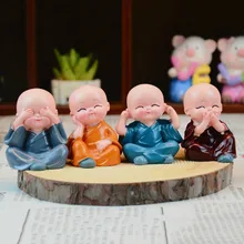 4 шт./компл. милые короткие носки для малышей и рисунком «кунг-фу монахов Будда Майтрея смолы ремесла украшения для дома и автомобиля(случайный цвет