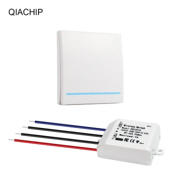 

QIACHIP AC 220V 1 CH Wall Panel Wireless Remote Control Switch Smart Home Room + universal AC 85-265V Remote Control Receiver
