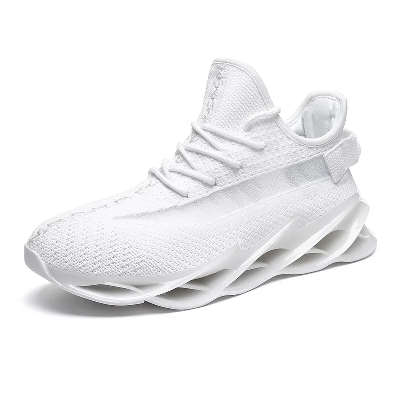 G97White Новинка, спортивная обувь для мужчин с высоким берцем, амортизирующие кроссовки, дышащая спортивная обувь, для занятий спортом на открытом воздухе, для тренировок, бега, Zapatillas 46 - Цвет: G97White
