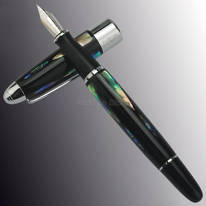 Duke 14K Fountain Pen Bright Pearl in the Dark Green Sea Gift Pen with Gift Box 