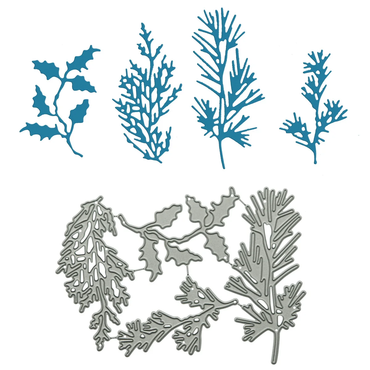 Fustellatura A Forma Di Pianta Multi Foglia D'Erba Per Scrapbooking Clipart Stampo Tagliacarte Artigianale Per La Decorazione Di Album Fatti A Mano