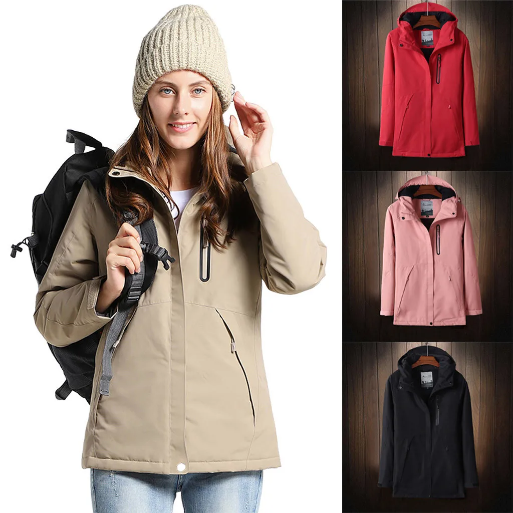 Женские зимние теплые женские пальто трехскоростной контроль температуры зарядка через usb теплая зимняя куртка для женщин базовые Топы 826