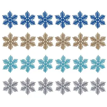 

24pcs Christmas Snowflakes Ornaments Hexagonal Snowflake Decoration Snow Accessories