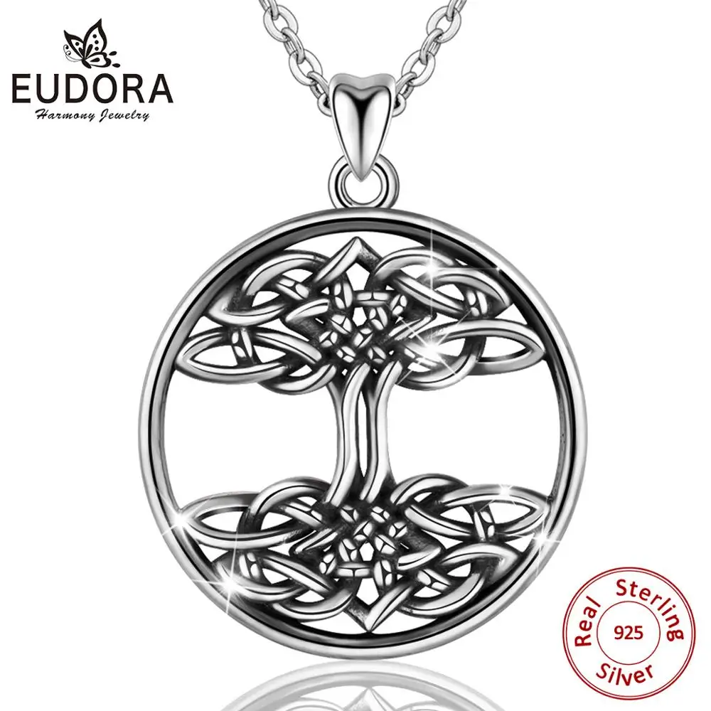 Ожерелье с подвеской EUDORA из серебра 925 пробы в виде кошачьего кельтского узла