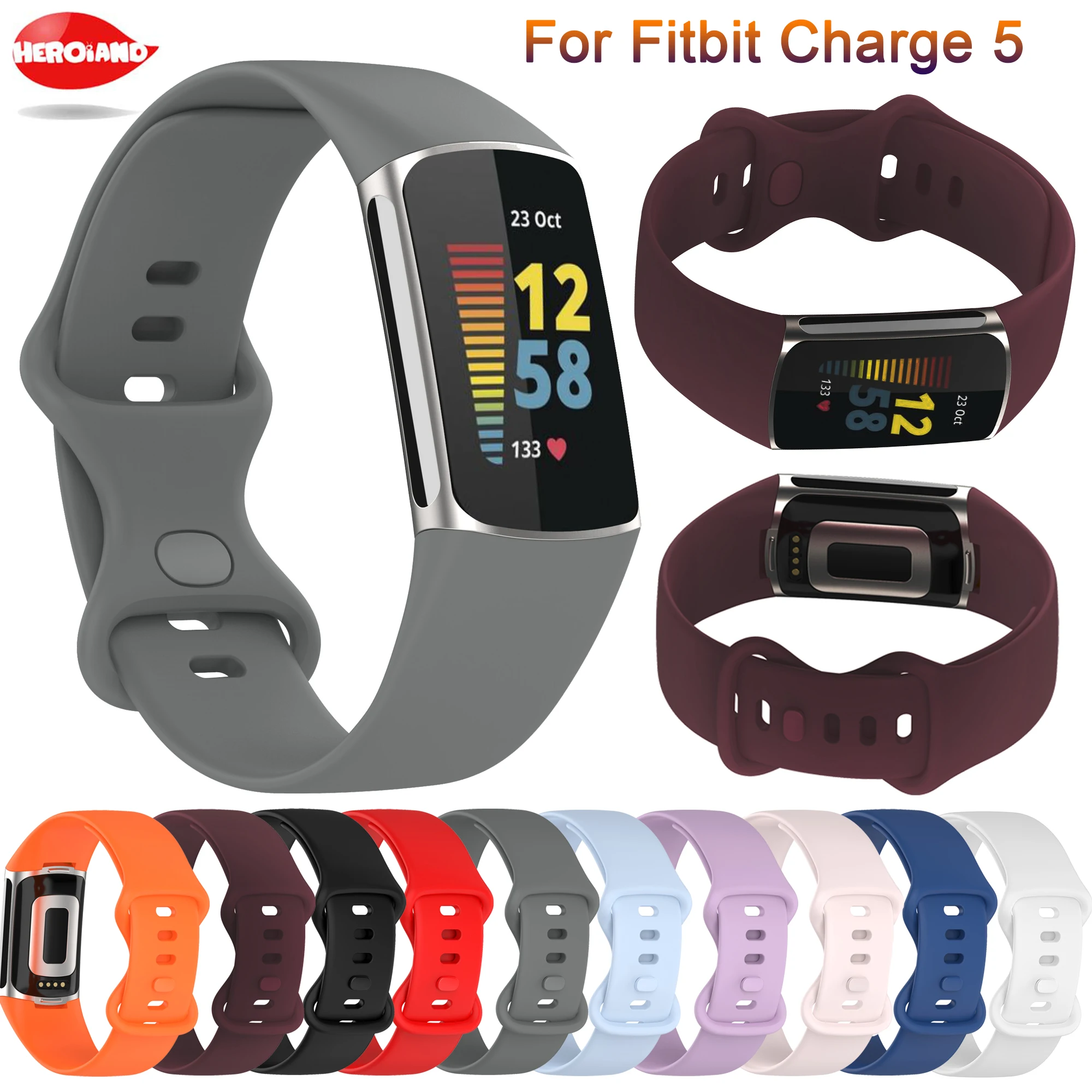 

Silicone Soft Smartband Wrist Watchband For Fitbit Charge 5 Smart Band Strap Watch Wristband Charge5 Bracelet Sport Accessories