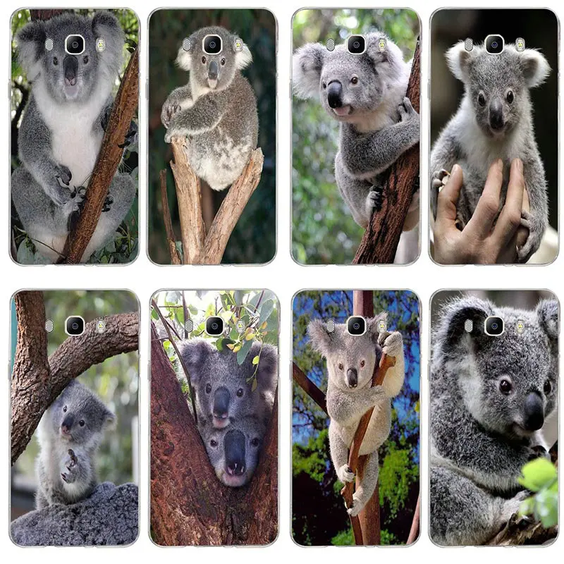 Silicone Soft Transparent Phone Cases For Samsung Galaxy J3 J5 J7 J8 A3 A5 A7 2015 2016 2017 Fashion Cute Koala |