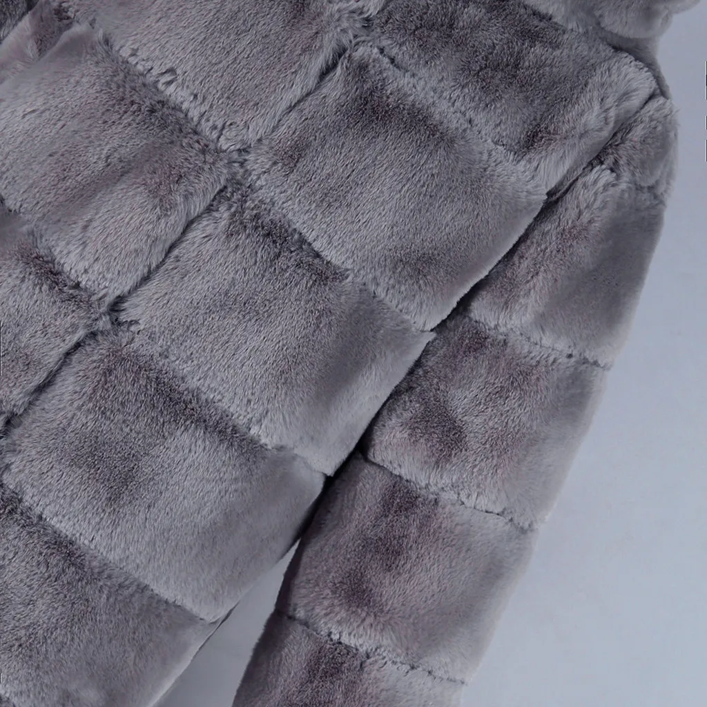 Новинка, Брендовое зимнее теплое женское роскошное пальто из искусственного меха с капюшоном, осеннее пальто, Женское пальто, верхняя одежда#1028