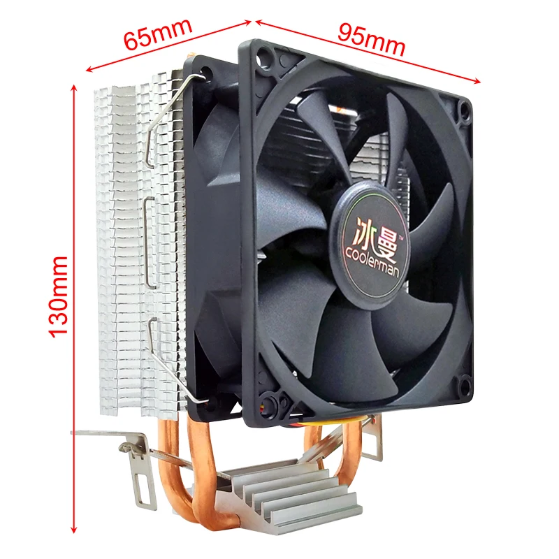 Кулер для процессора SNOWMAN 2 тепловые трубки 4 контакта ШИМ 90 мм Intel LGA 775 1150 1151 1155 1366