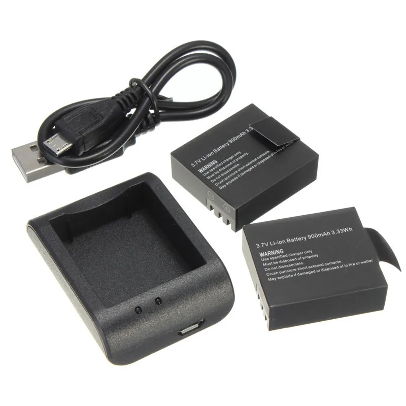 2 шт 3,7 в 900 мАч литий-ионный аккумулятор+ USB кабель настольное зарядное устройство для зарядки SJ4000 SJ5000 SJ6000 экшн Спортивная камера DVR