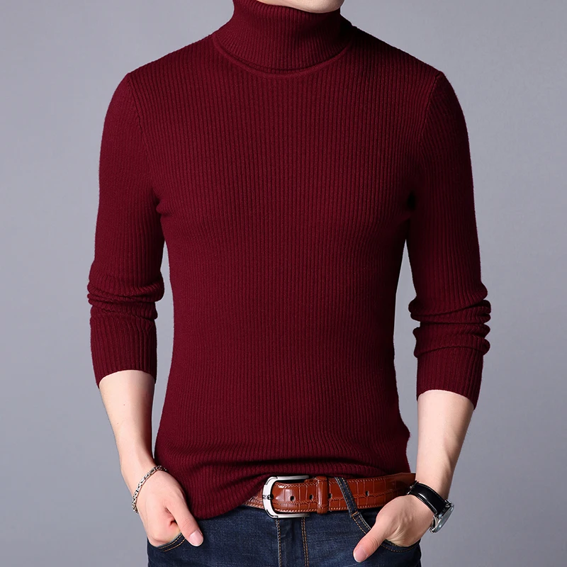 Covrlge мужской свитер осень зима мужская водолазка сплошной цвет повседневные мужские свитера тонкий бренд трикотажные пуловеры MZM048