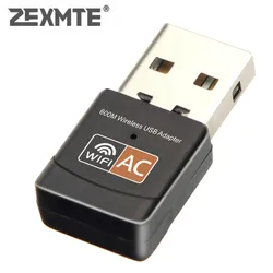 Zexmte – adaptateur USB sans fil 600M bps double bande 2.4GHz/5.8GHz, carte réseau pour récepteur Wifi PC Compatible avec 802.11ac/b/g/n 