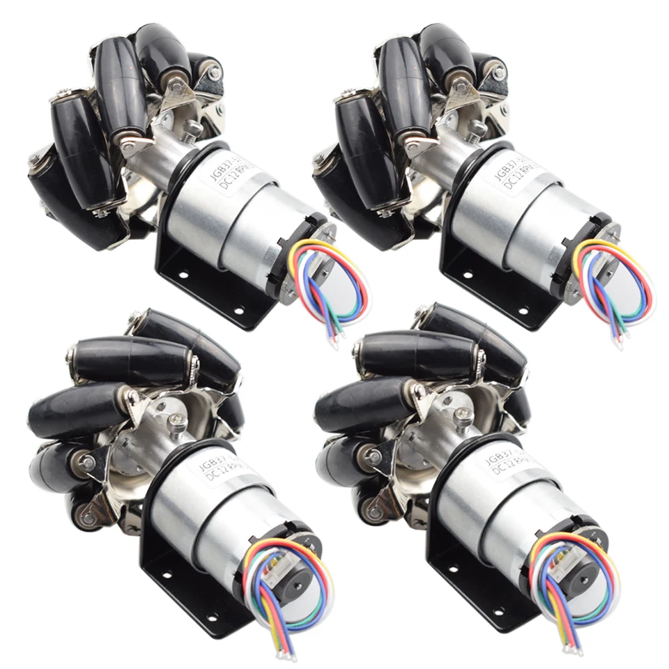 40KG PayLoad 4pcs 78mm Mecanum Wheel+ 4pcs 12V Motor with Speed Encoder for Arduino DIY Project Smart RC Robotics Parts