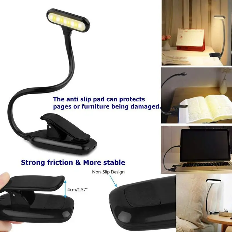 Reading Light, Clip on Book Light with 3 Brightness Light& Stepless Adjusted 9 LEDs, TOUCH-CONTROL, Perfect for Kindle,Desk,Bed