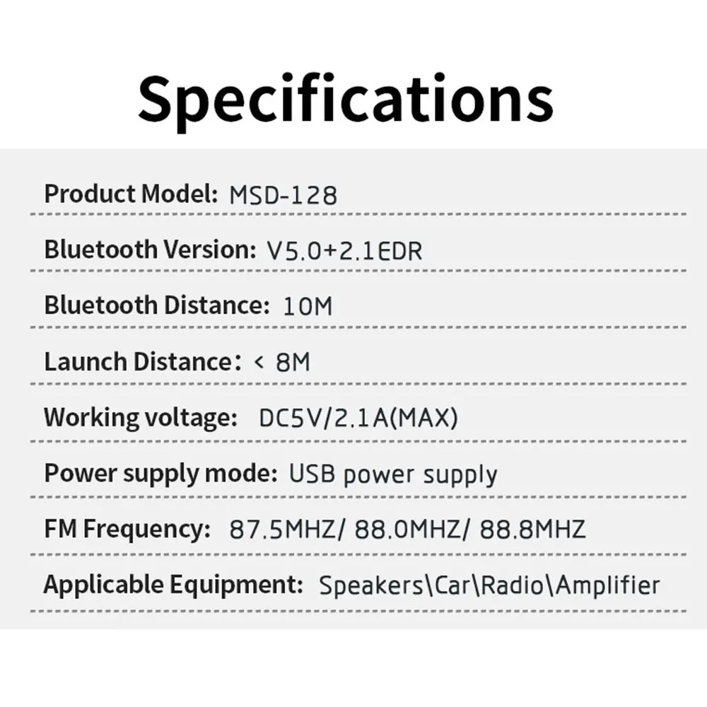 Fm-передатчик Bluetooth 5,0 передатчик Bluetooth 5,0 приемник с динамиками Автомобильный USB 3,5 мм AUX