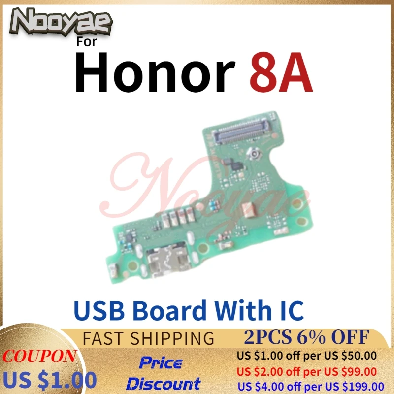 The Best For Huawei Y6 2019 / Honor 8A Charger Port Board USB Charging Connector Flex Cable Microphone Mic Plug | Мобильные телефоны