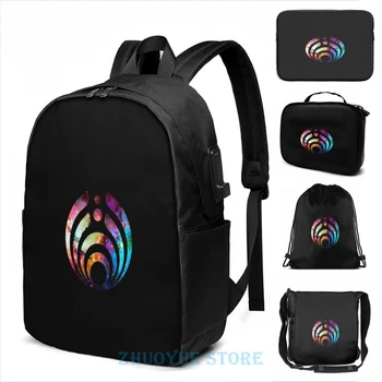

Funny Graphic print Bassnectar 55 USB Charge Backpack men School bags Women bag Travel laptop bag