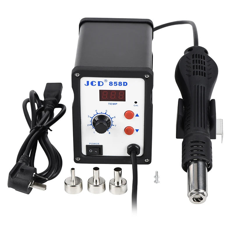 Черный JCD паяльная станция 858D 700W lcd Цифровая сварочная наладочная станция для пайки 220 V/110 V паяльник пистолет горячего воздуха SMD Инструменты для ремонта - Цвет: Черный