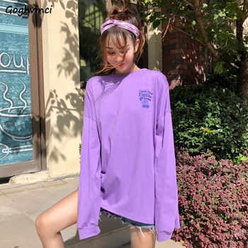 

Hoodies Women Simple Oversize Korean Style Long Sleeve Korean Style Harajuku Clothes Womens Harajuku Loose All-match White Daily