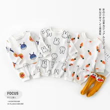 Новинка для малышей милый костюм с животными дышащая футболка с длинными рукавами для мальчиков и девочек костюм из двух предметов