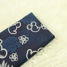 Полуметр темно-синего цвета с принтом Микки простая хлопковая ткань для ручной работы DIY швейное изделие для сумки ткань хлопок T824