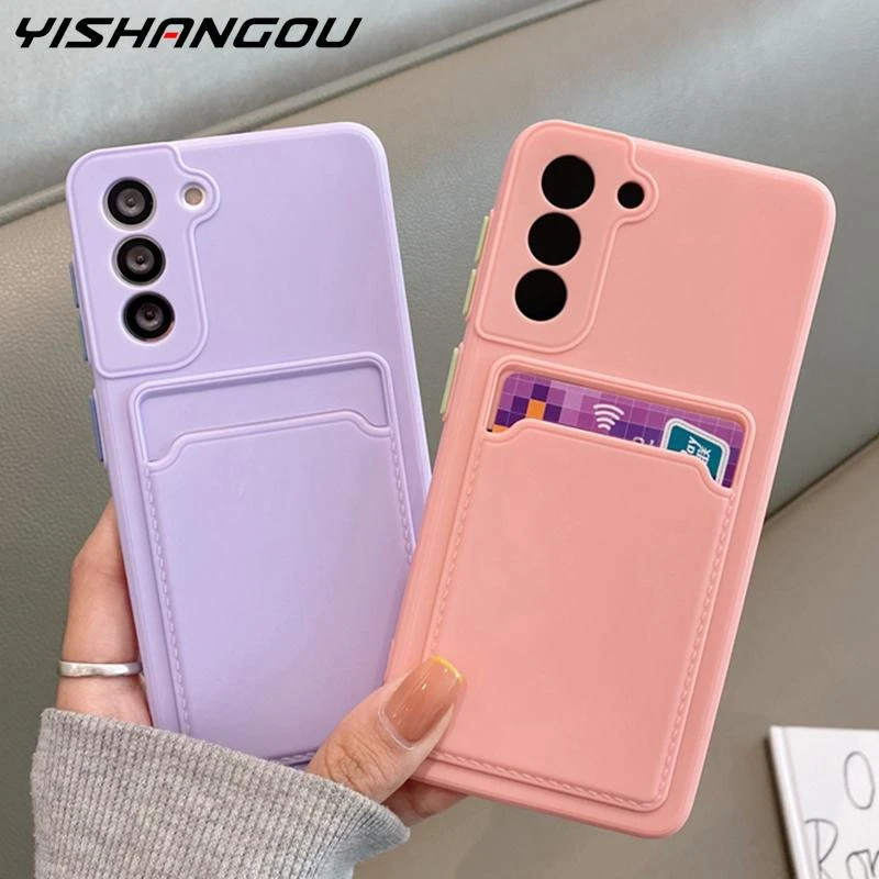 Card Holder Wallet Case For Samsung Galaxy A72 A52 A32 A22 5G S21 Plus S20 FE Note 20 Ultra A12 A51 A71 S22 Back Cover samsung flip phone cute