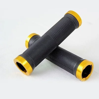 1 Pair Comfortable Cycling Bike Mountain Handlebar Rubber Bicycle Anti-slip Handle Bar 2 styles optional - Цвет: Golden