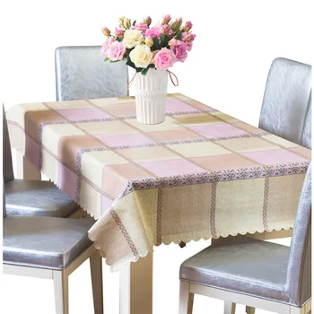 

Tablecloth Northern European-Style Plaid Waterproof Oil-Proof Disposable Table Cloth PVC Wedding Birthday Party Table Cover