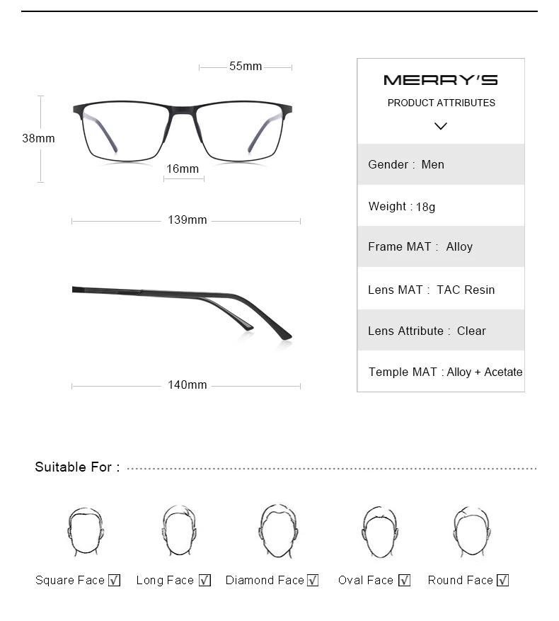 MERRYS дизайн для мужчин Оправа очков из титанового сплава Бизнес Стиль Мужской квадратный Сверхлегкий глаз близорукость рецепт очки S2170