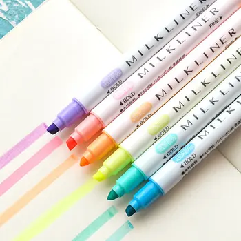 

12 Colors Double-head Highlighter Set Decorative Marking Pen For Student Highlighter Pens Lightweight And Portable