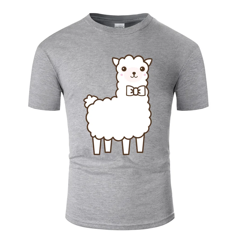 Печатные классические Llama футболка солнечного света евро Размеры S-5xl оригинальная Мужская футболка хлопок анти-морщинки футболки - Цвет: Men-Gray